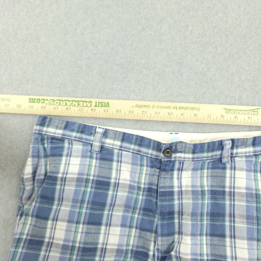 Tommy Bahama Shorts Mens 40 Blue Plaid Linen Blend Chino Casual 10